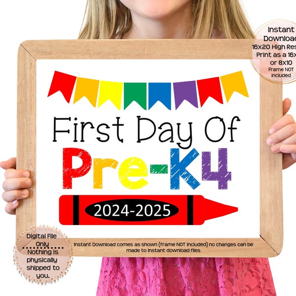 First and Last Day of Preschool, 2025 2025 Preschool Photo Prop, Etsy