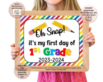 First Day of First Grade Sign, Printable Chalkboard First Day Sign ...