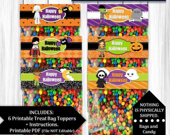 Halloween Festlichkeit Tasche Toppers Halloween Gastgeschenke Festlichkeit Taschen Halloween Gastgeschenke Gastgeschenke Kinder Halloween Party Candy Bag Toppers Printable