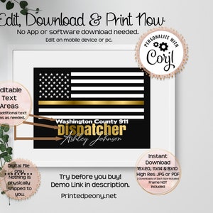 Personalized Printable 911 Dispatcher Gift Chalkboard Gift For Dispatcher Thank You Gift Telecommunicator Gift 911 Dispatcher Wall Art image 2