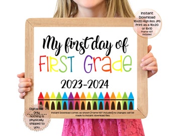 First Day of First Grade Printable Sign First Day of School Sign 1st Grade Photo Prop First Day Printable Instant Download