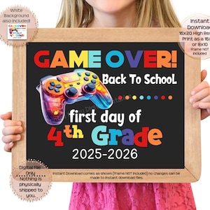 First Day of Fourth Grade Printable Sign First Day of School Sign 4th Grade Photo Prop 1st Day of Fourth Grade Printable Instant Download