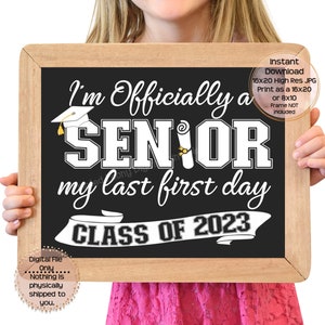 First Day of Senior Year Printable Sign First Day of School - Etsy