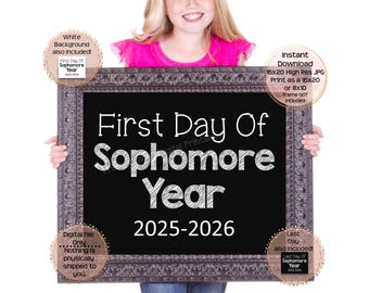 First & Last Day of Tenth Grade Printable Sign Last Day of School 10th Grade Photo Prop First Day of Sophomore Year Instant Download