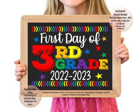 First Day of Third Grade Printable Sign First Day of School - Etsy