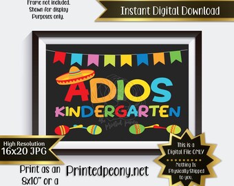 Last Day of Kindergarten Printable Sign End of School Sign Kindergarten Photo Prop End of Kindergarten Printable Instant Download