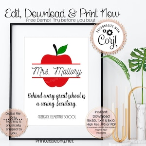 Personalized Printable School Secretary Gift Chalkboard Gift For School Secretary Thank You Gift School Secretary Gift Teacher Appreciation