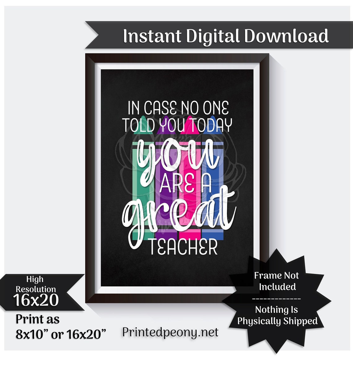 Teacher Gift Chalkboard Gift for Teacher Thank You Gift Etsy