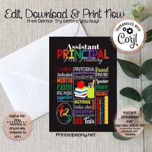 Personalizado para impressão 4x6 presente principal para o principal obrigado presente assistente principal presente escola cartões postais principal arte da parede