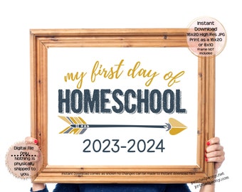 First Day of Homeschool Printable First Day of Homeschool Sign First Day of School Photo Prop 1st Day of School Printable Instant Download