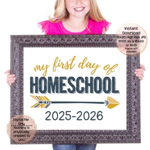 Erster Tag der Schule druckbare erste Tag der Homeschool Zeichen erster Tag der Schule Fotorequisite 1. Schultag druckbare sofortige Download