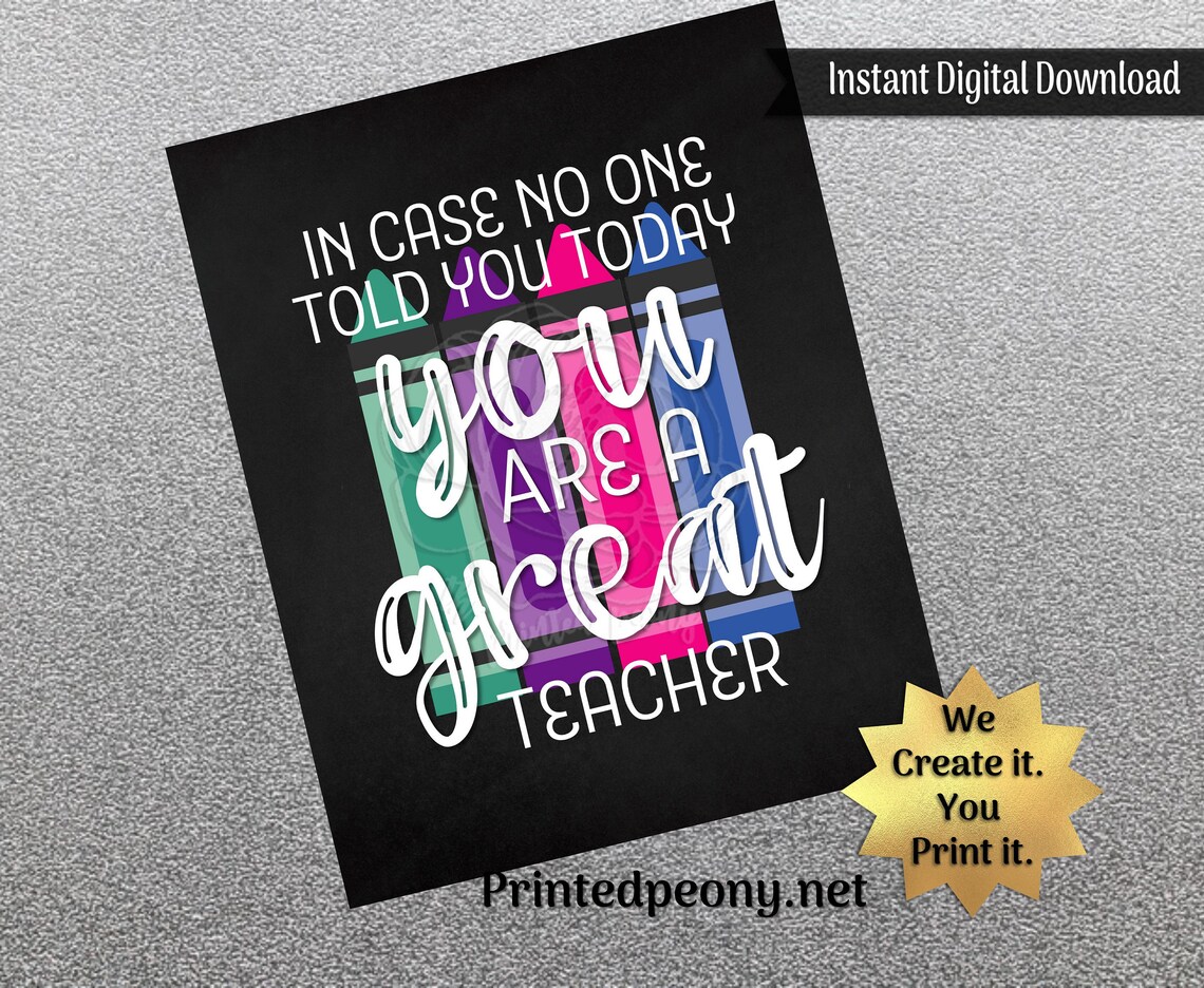 Teacher Gift Chalkboard Gift for Teacher Thank You Gift Etsy