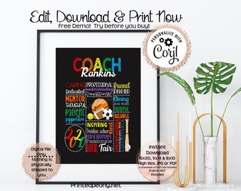 Personalized Printable Coach Gift Chalkboard Gift For PE Teacher Thank You Gift Coach Gift Teacher Appreciation School Gift Mentor JPEG