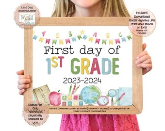 First Day of First Grade Printable Sign First Day of School Sign 1st Grade Photo Prop First Day Printable Instant Download