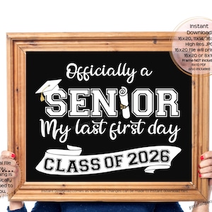 First Day of Senior Year Printable Sign First Day of School Sign 12th Grade Last 1st Day Senior Year 2026 Printable Instant Download