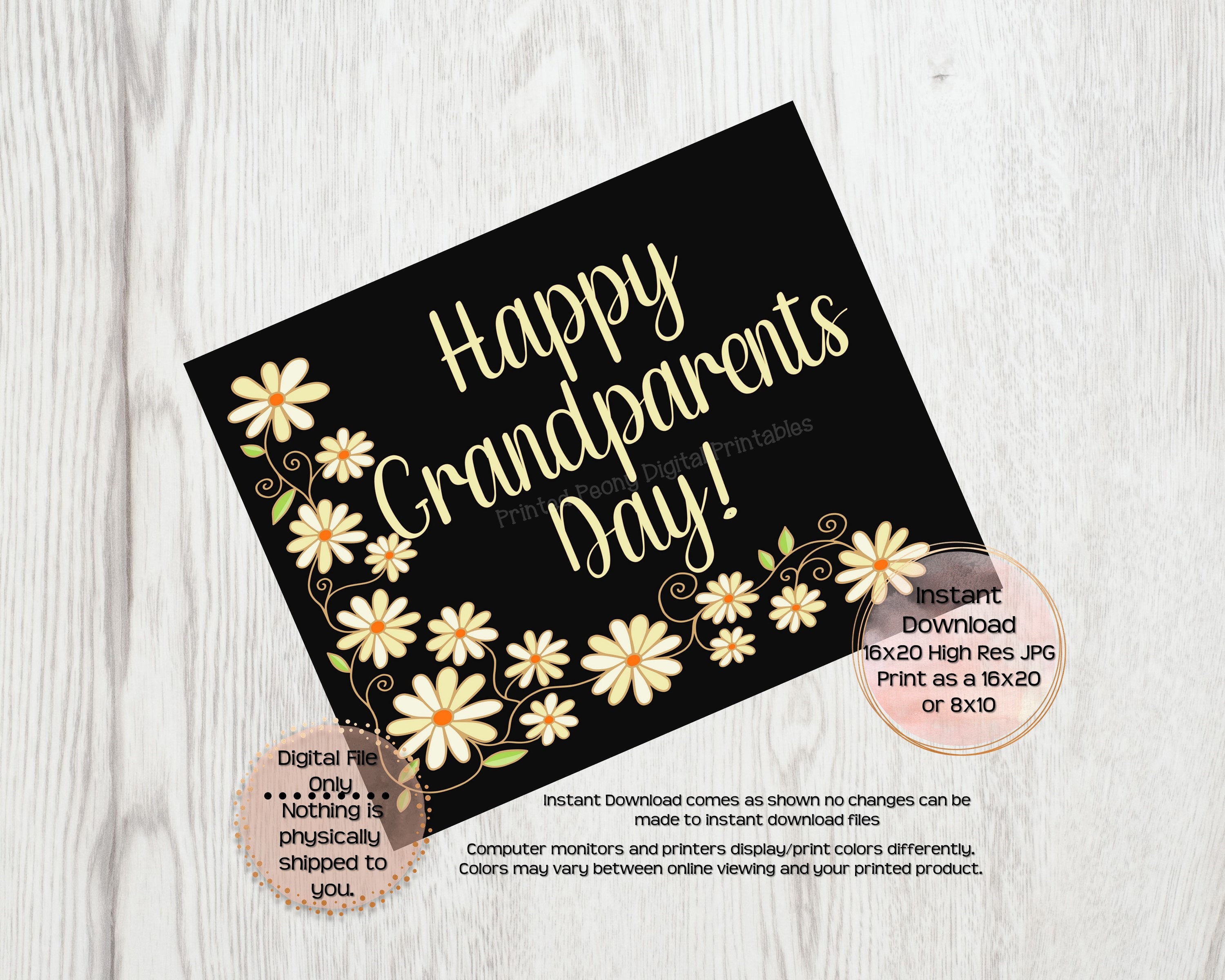 Fotohintergrund „Happy Grandparents Day“ – 1,5 X 0,9 M, Vinyl, Retro Kreidetafel-Design Mit Herzen & Blumen
