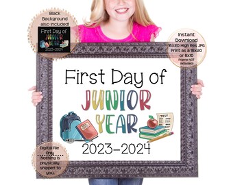 First Day of Eleventh Grade Printable Sign First Day of School Sign 11th Grade Photo Prop 1st Day of Junior Year Printable Instant Download