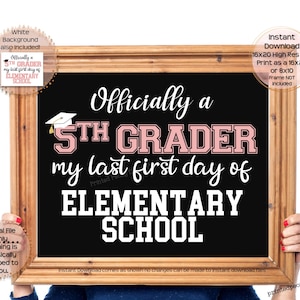 First Day of Fifth Grade Printable Sign First Day of School Sign 5th Grade Photo Prop 1st Day of Fifth Grade Printable Instant Download