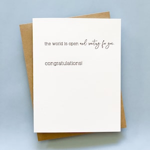 World is Open Letterpress Cartolina di congratulazioni