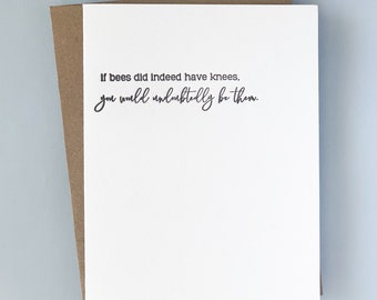 Bee's Knees Love Letterpress Card