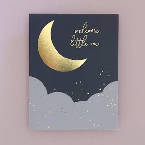 Welcome Little One Neues Baby GoldFolie Mond Karte