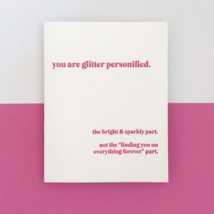 Glitter Personnifié Drôle Carte Typographique