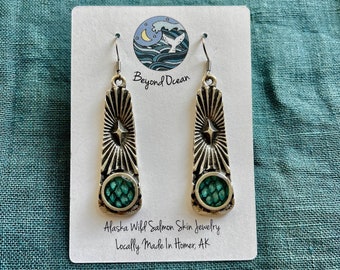 Alaska Jewelry / Fish Skin/ Salmon Jewelry / Fish Jewelry / Fish Scale Jewelry/ Made in Alaska / Sustainable Jewelry / Mermaid Gifts