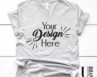 Bella Canvas 3005 Vneck Mock Up Add Your Design Flat Lay Etsy