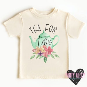 Tea for two birthday party | Tea party | Girls birthday shirt | 2nd birthday raglan | Second party | I'm two | Floral tea pot | Girl tea