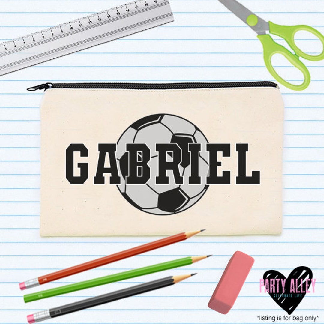 Soccer Pencil Bag With Name Pencil Pouch Kids Pencil Bag Back to School