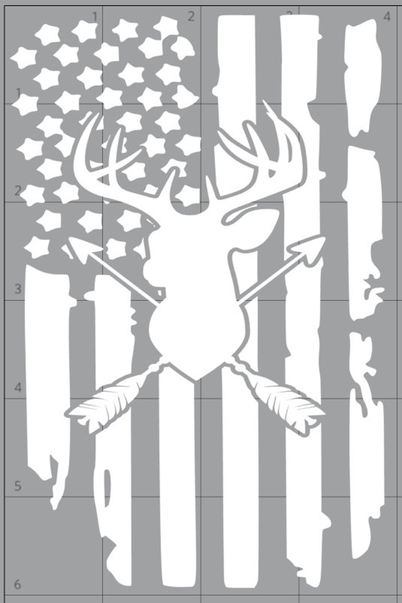 Download Deer flag decal American flag car decal Arrow deer decal ...