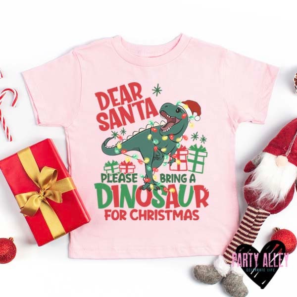 Discover Dear Santa please bring a dinosaur for Christmas shirt | Kids Christmas shirt | Dinosaur Christmas shirt | Boys Christmas | Girls Christm