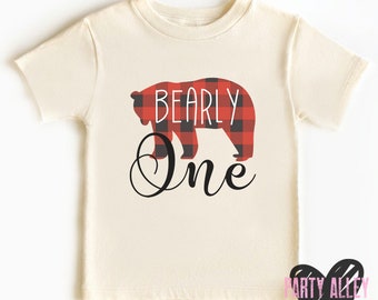 Bearly one birthday shirt | Outdoorsy birthday | Buffalo plaid shirt | First birthday | Adventure birthday | Wilderness | 1st birthday | One