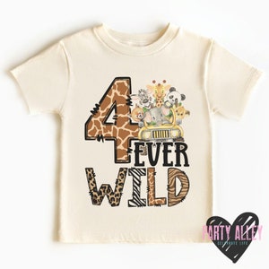 Four ever wild animal print shirt | Four-ever wild shirt | Kids birthday shirt | Safari birthday theme | Wild four birthday | 4th birthday