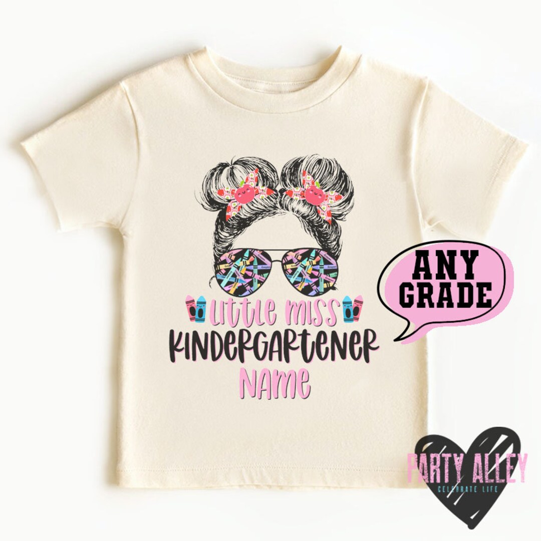 Little Miss Kindergartener Shirt | Girls Kindergarten T-shirt | Back to ...