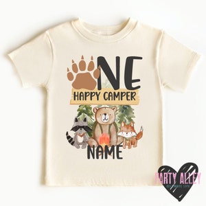 One happy camper shirt | Camper one shirt |  Camping birthday shirt | Woodland theme birthday | Camping birthday | Kids birthday shirt