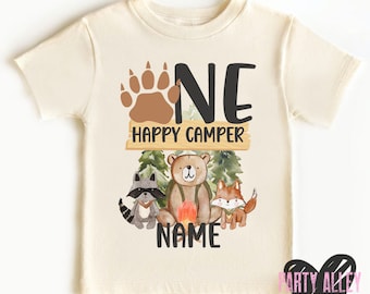 One happy camper shirt | Camper one shirt |  Camping birthday shirt | Woodland theme birthday | Camping birthday | Kids birthday shirt