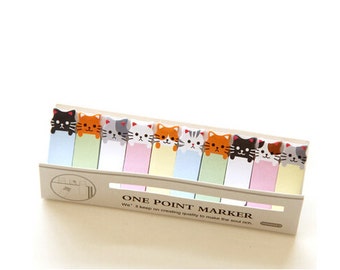 Cat Sticky Notes / Cat Stationery / One Point Marker / Sticky Tabs / Kawaii Stationery / Cute Stationery / Kitty Sticky Notes / Bookmark