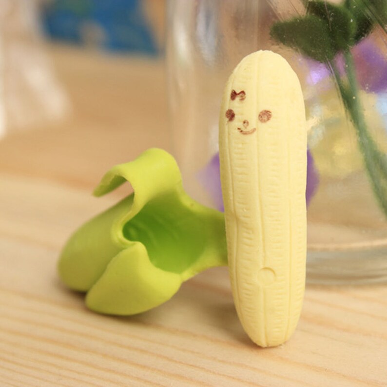 Banana Erasers Cute School Supplies Stationery Christmas Gifts Fruit Erasers Small Gifts Small Erasers Set of 2 Banana Erasers