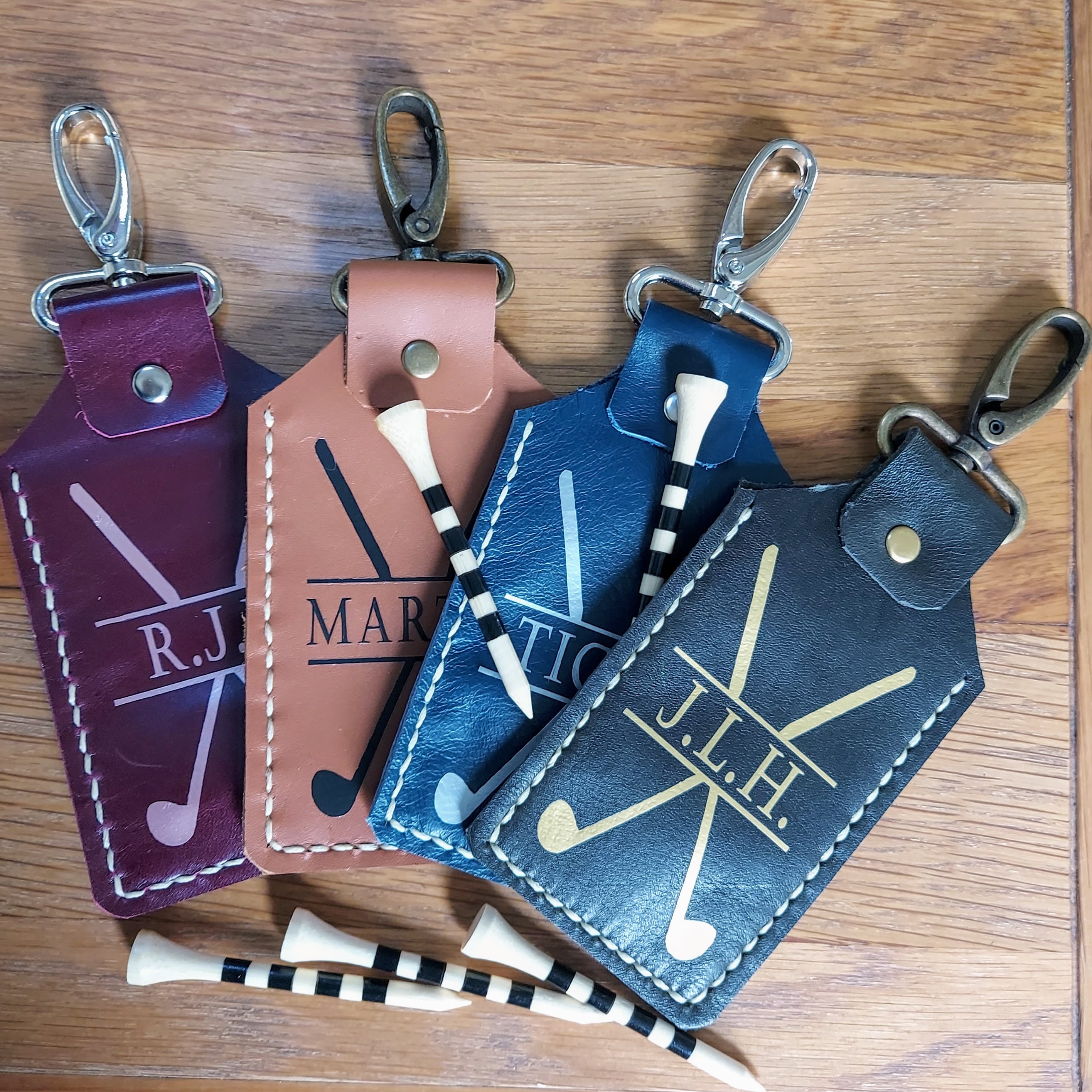 Custom Leather Golf Bag Tag Golf Tee Holder Clip Golf Gift Etsy UK