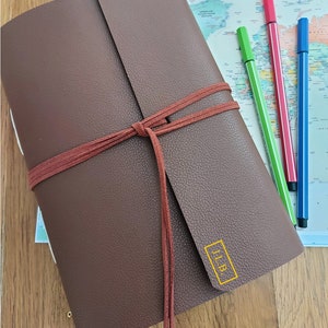 A5 Tri-Fold Leder Reisetagebuch - Wählen Sie aus den USA, der Welt oder Europa Karten für den perfekten Urlaubsbegleiter!