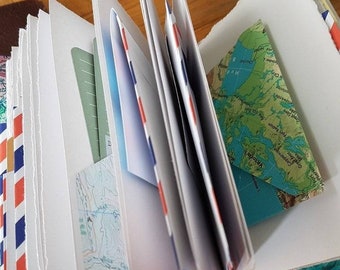 Reisetagebuch mit Umschlagtaschen, personalisiertes Reisetagebuch aus Leder, Hochzeitsgeschenk für Flitterwochen-Tour, Urlaubstagebuch, A6-Format