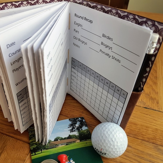 Cadeau de golf personnalisé, livre de journal de score de golf en cuir,  journal de golf en cuir, tracker de carte de score de golf, cadeau de golf  pour hommes 