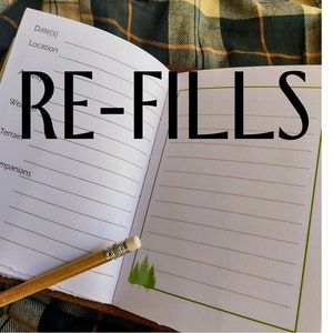 Hunting Log Refill: A6 Notebook Inserts for Leather Cover