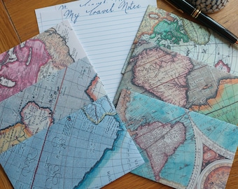 Vintage Map Envelopes: Travel Journal & Scrapbook (Digital Download)
