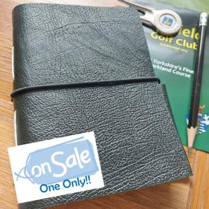 Leather golf journal, gifts for men Father&#39;s Day, Golfing log, leather golf book, golf gift, personalised golf gift, textured finish