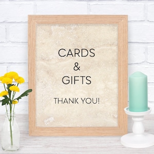 Travertine Sign, Cards and Gifts Sign Wedding, 8 x 10, Minimalist Wedding Sign, Modern Wedding Sign, Travertine Wedding, Stone Wedding Sign