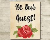 Beauty And The Beast Wedding Guestbook Sign Be Our Guest Disney Wedding Sign Printable Sign 8x10 Instant Download By Candance Wedding Signs Catch My Party