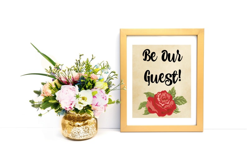 Be Our Guest Printable // Beauty and the Beast Home Decor // PRINTABLE Sign // 8x10 // INSTANT DOWNLOAD // Beauty and the Beast image 2