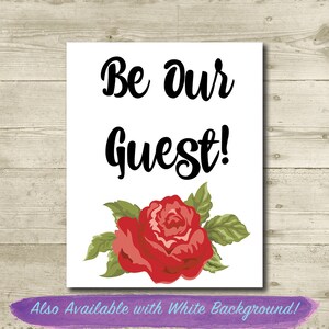 Be Our Guest Printable // Beauty and the Beast Home Decor // PRINTABLE Sign // 8x10 // INSTANT DOWNLOAD // Beauty and the Beast image 3